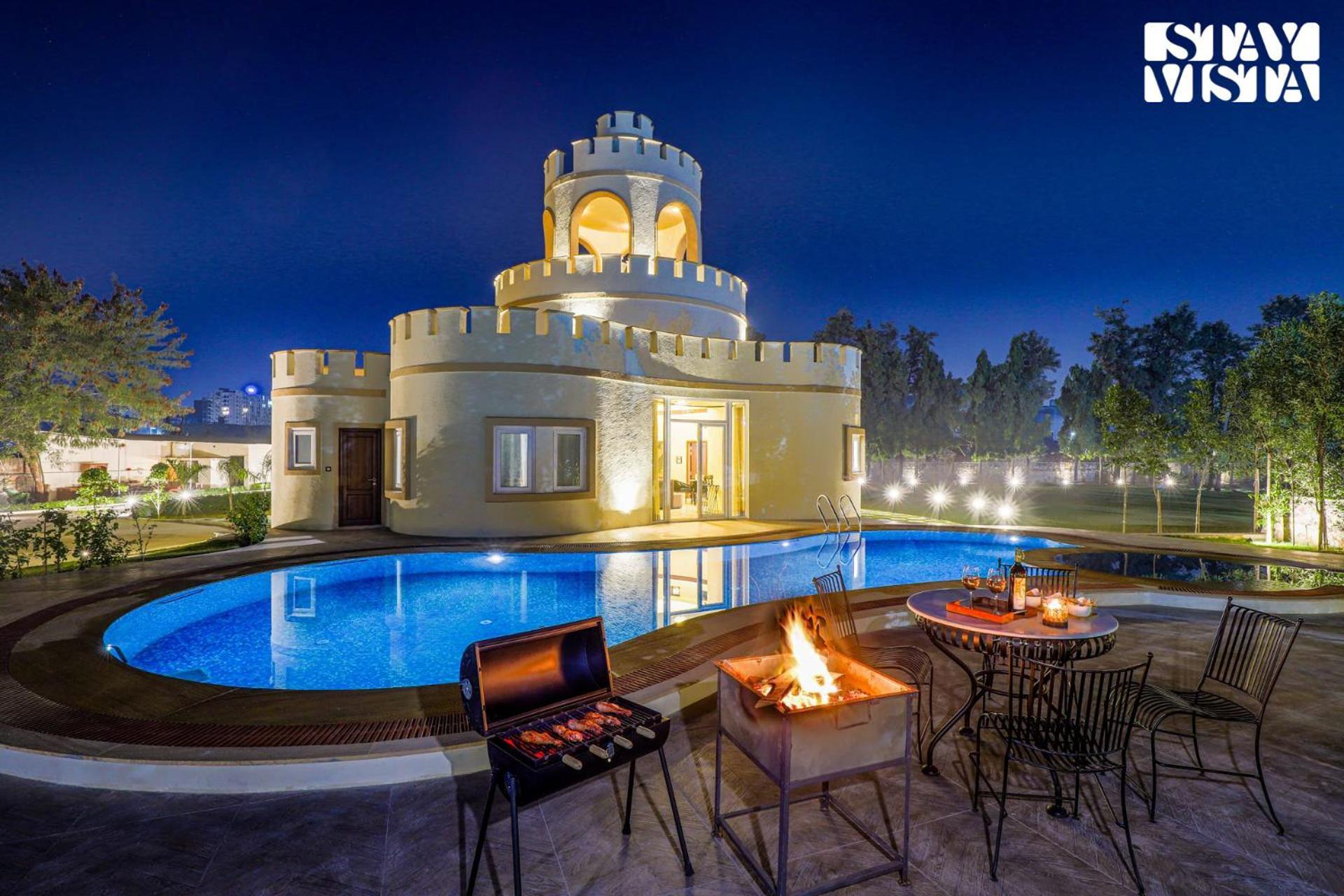 Stayvista'S Mystic Castle With Terrace, Swimming Pool, Lawn With Gazebo Dźajpur Zewnętrze zdjęcie